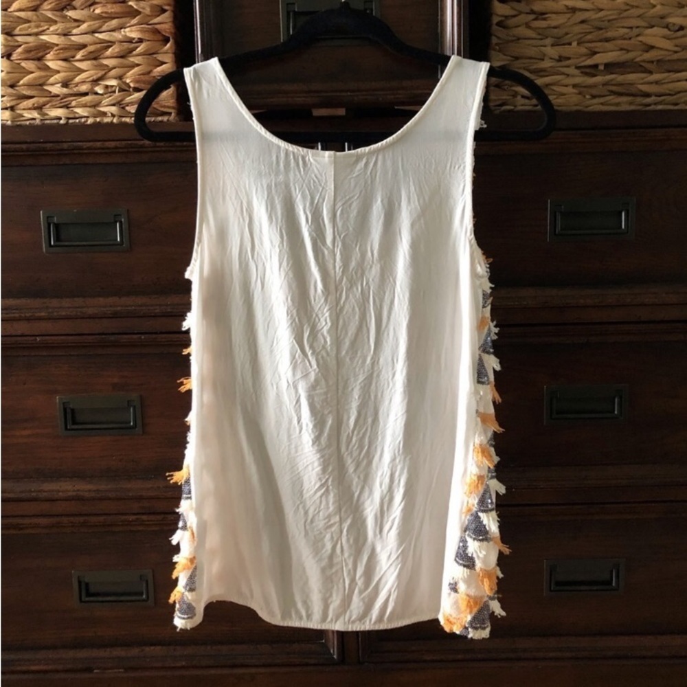 Modcloth Sequence And Fringe Tank Top In Size S - image 3